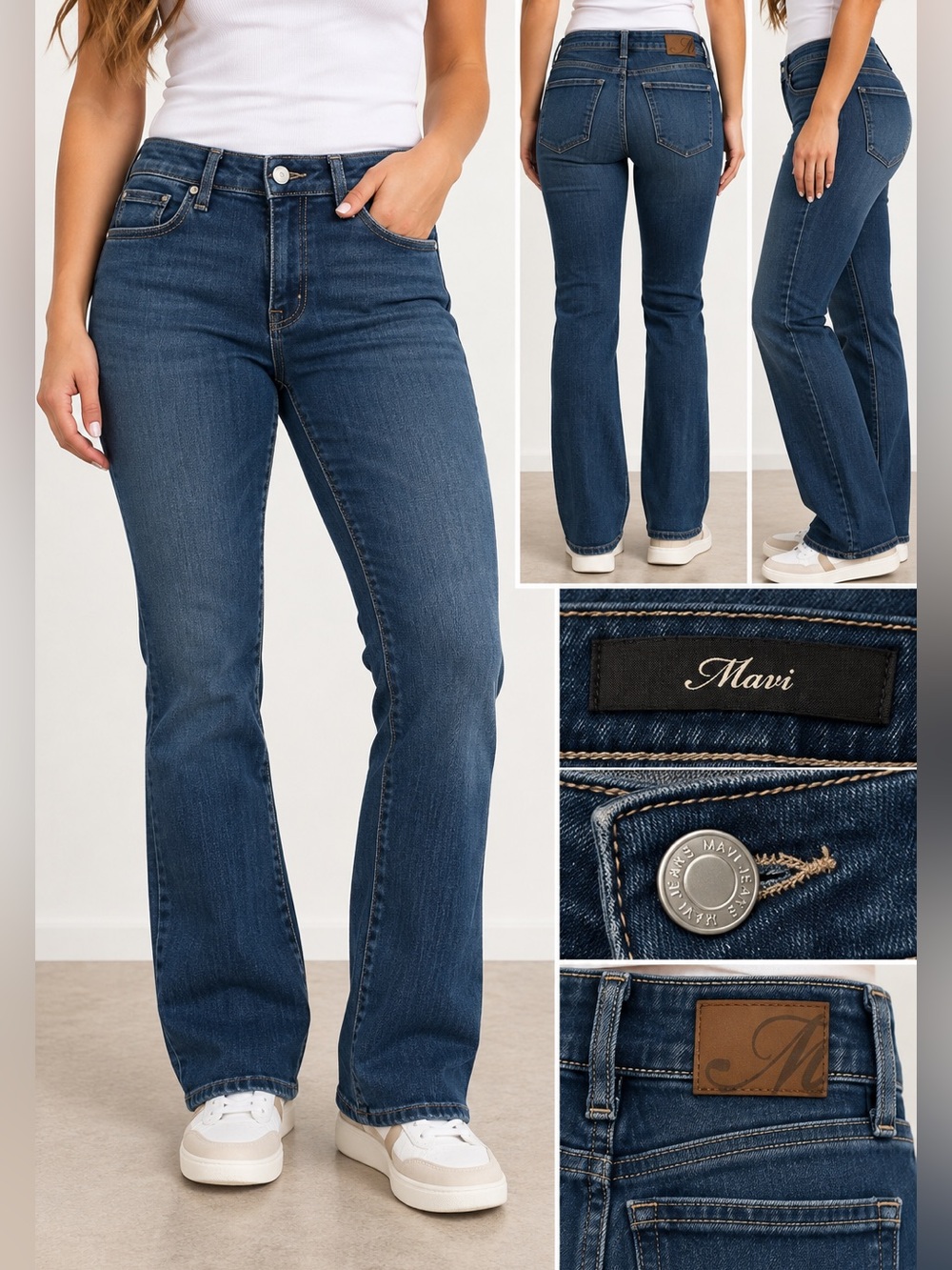 Mavi Devan Women’s 29/32 Mid Rise Bootcut Jeans Dark Wash Stretch Denim